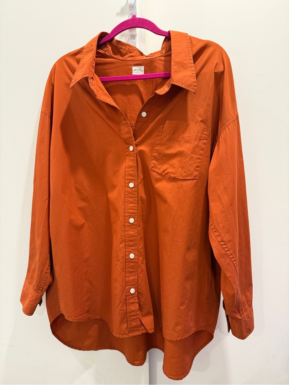 Wilfred Women's Oversized Button-Down Shirt - Rust Orange M